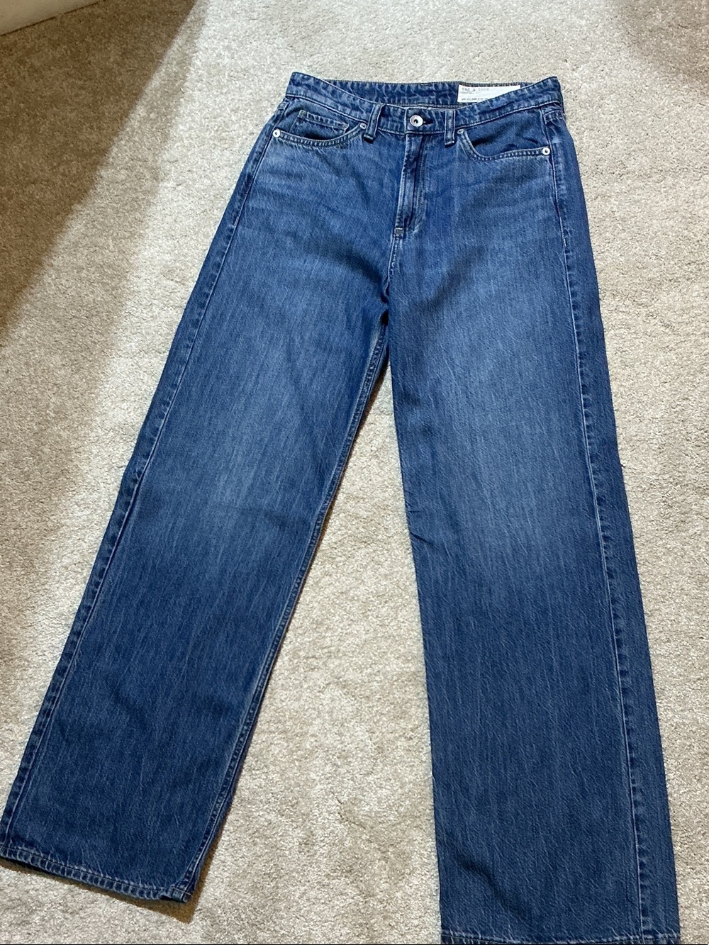 rag & bone Lori Mid-Rise 26 / size 2 Wide Leg Jeans Covington Blue Denim
